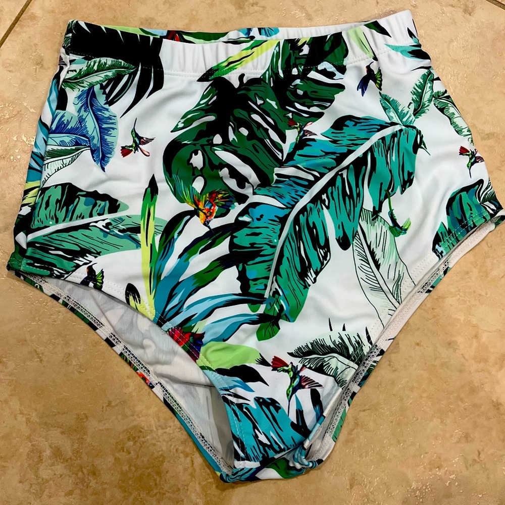 Brand New, Never Worn, High- Wasted Bathing Suit Bottom Size S